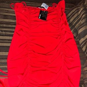Red mini dress